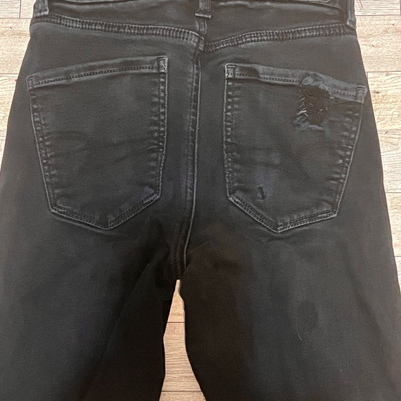 American Eagle Next Level Stretch Curvy Hi Rise Jegging Distressed Black 000Reg - Picture 10 of 13